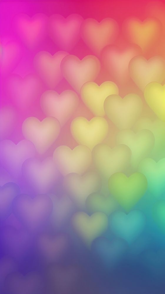Blurred gradient illustration rainbow hearts backgrounds pattern purple.