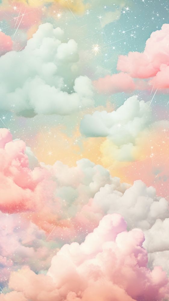 Pastel wallpaper clouds pattern outdoors nature sky.