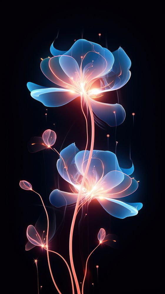 Light pattern flower illuminated.