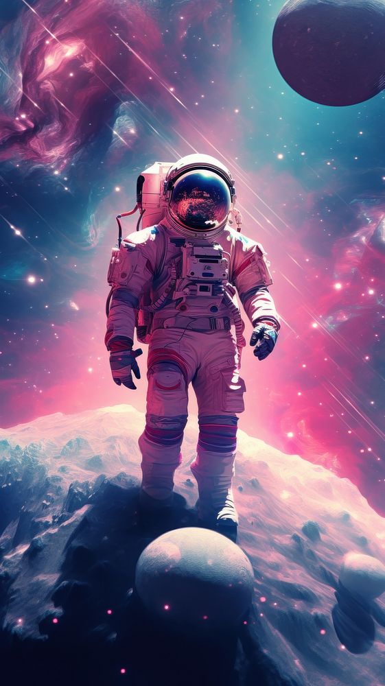 Astronaut in galaxy astronomy universe space.