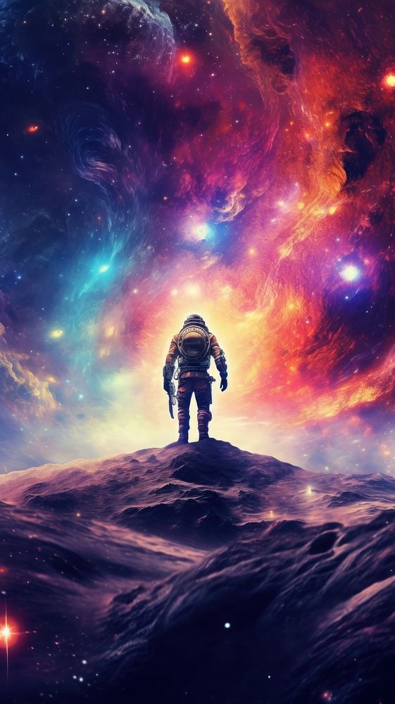 Astronaut in galaxy astronomy universe space.