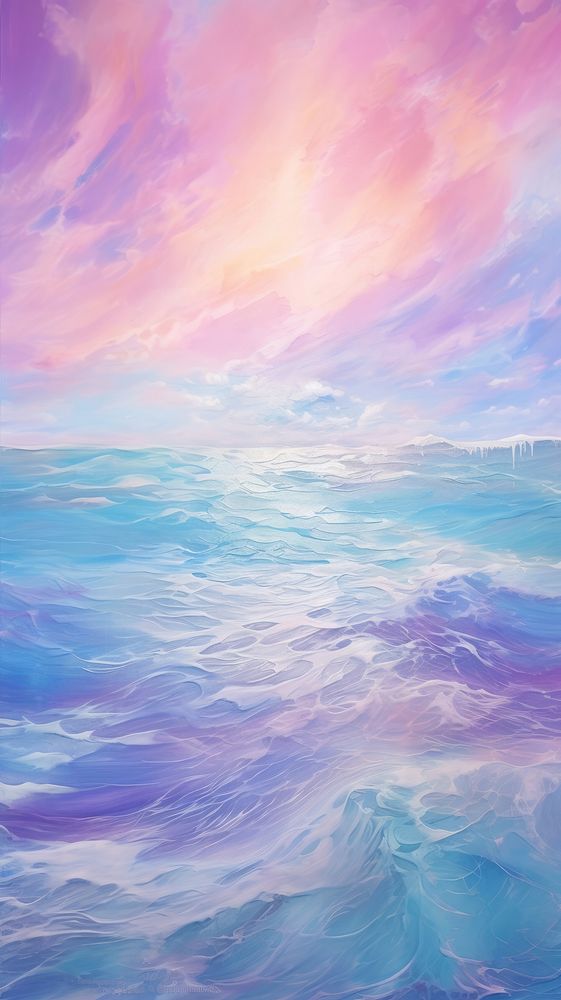 Painting ocean sky outdoors.