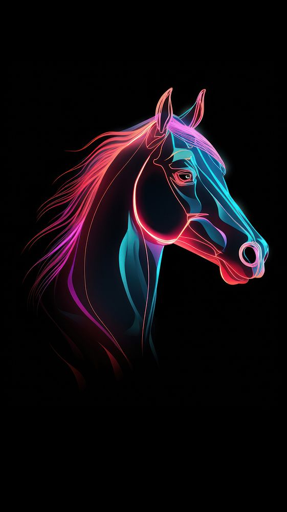 Horse animal mammal neon.