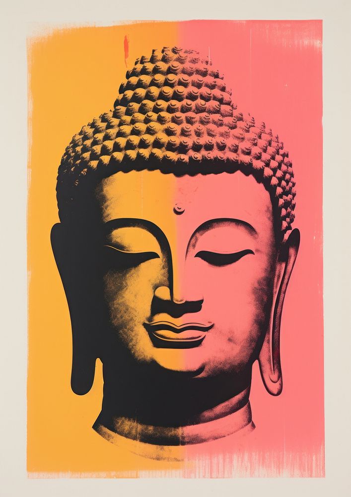Head of buddha art representation spirituality.