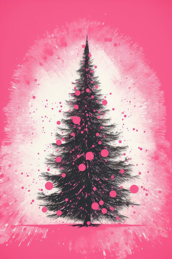 Chrismas tree christmas plant pink.