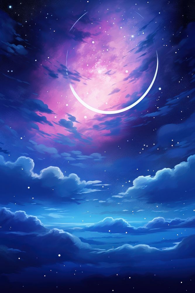 Airbrush art of a moon in the night sky backgrounds astronomy outdoors.