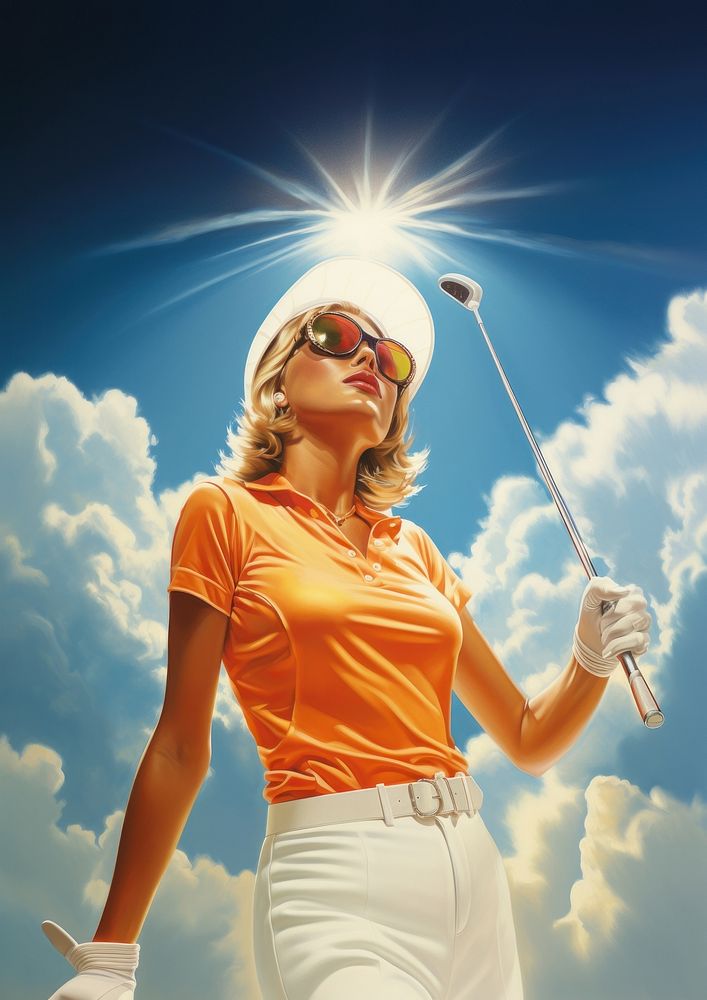 Airbrush art of golf outdoors sports adult.