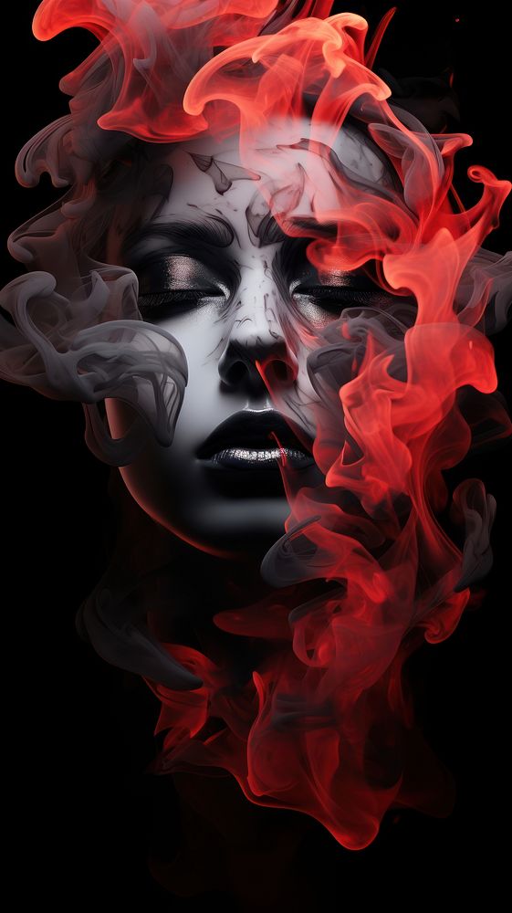Smoke face image abstract portrait photography.