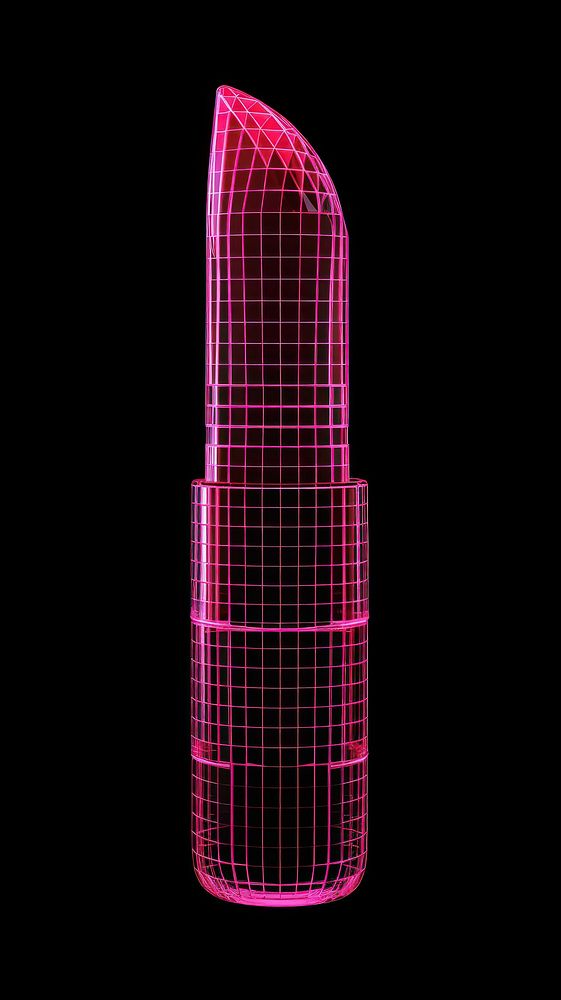 Neon lipstick wireframe cosmetics darkness research.