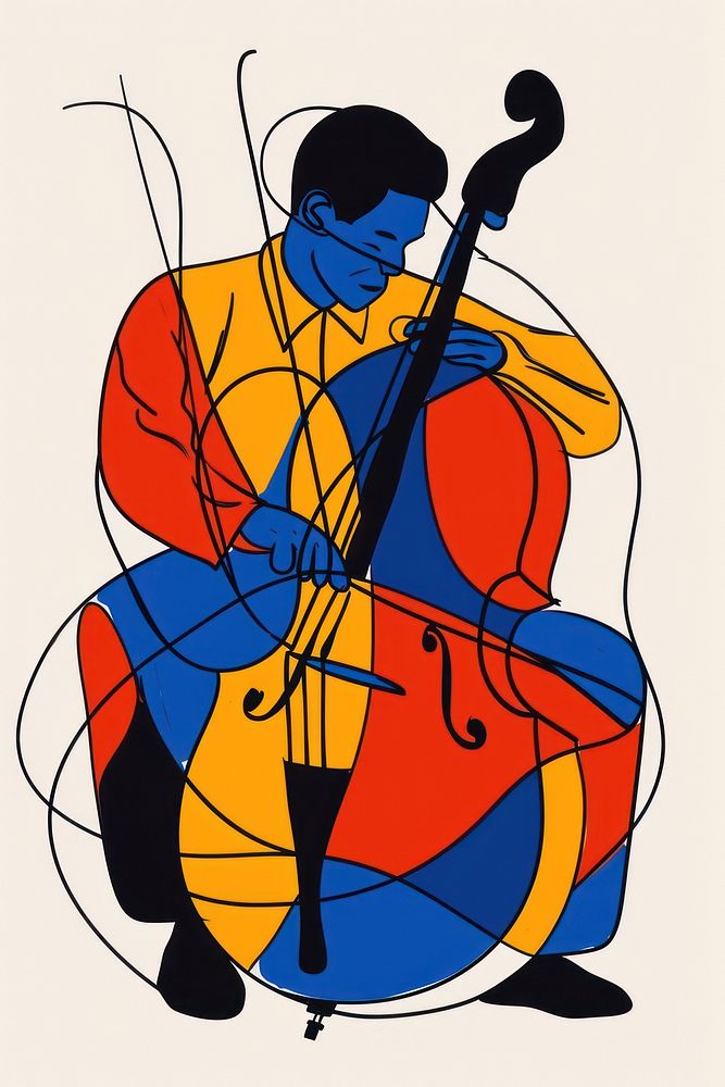 Jazz musician of different playing musical instrument and singing cello adult entertainment.