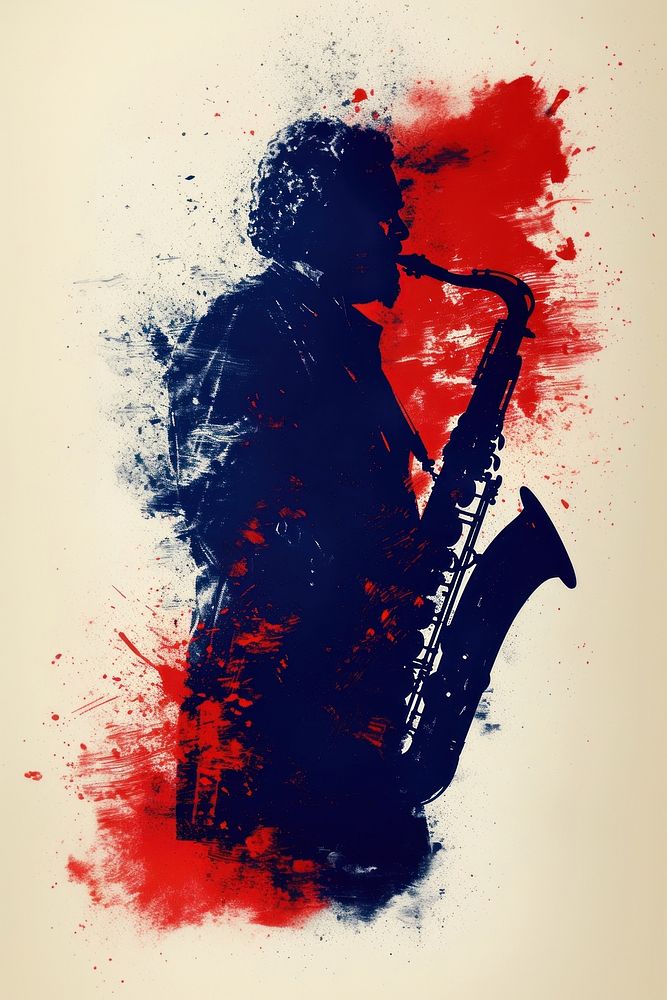 Jazz musician of different playing musical instrument and singing saxophone performance creativity.