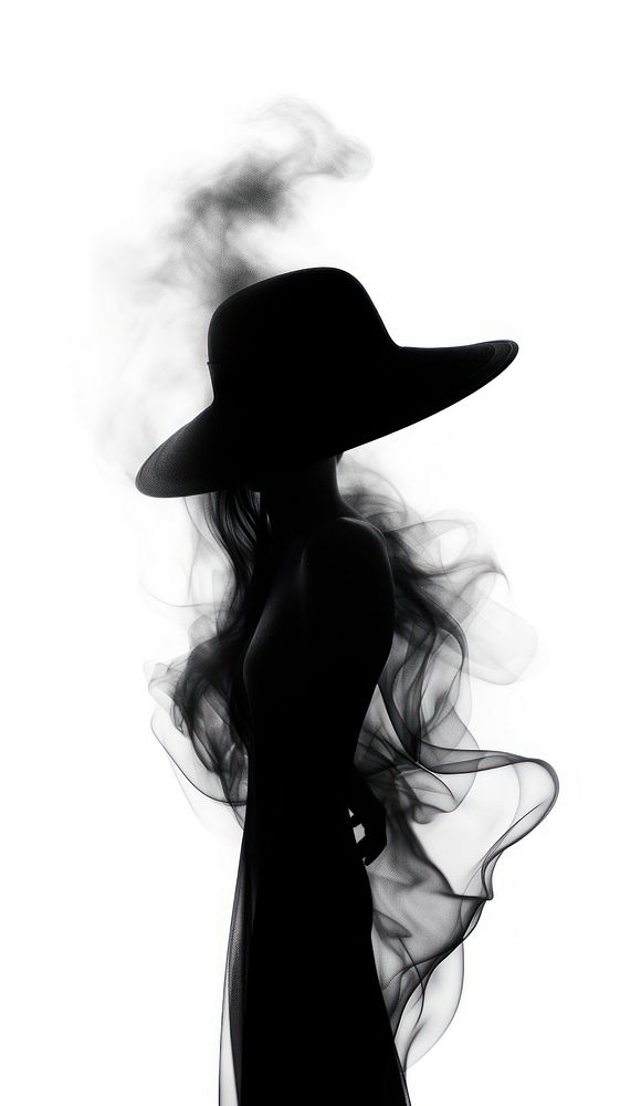 Hat liked smoke silhouette adult black.