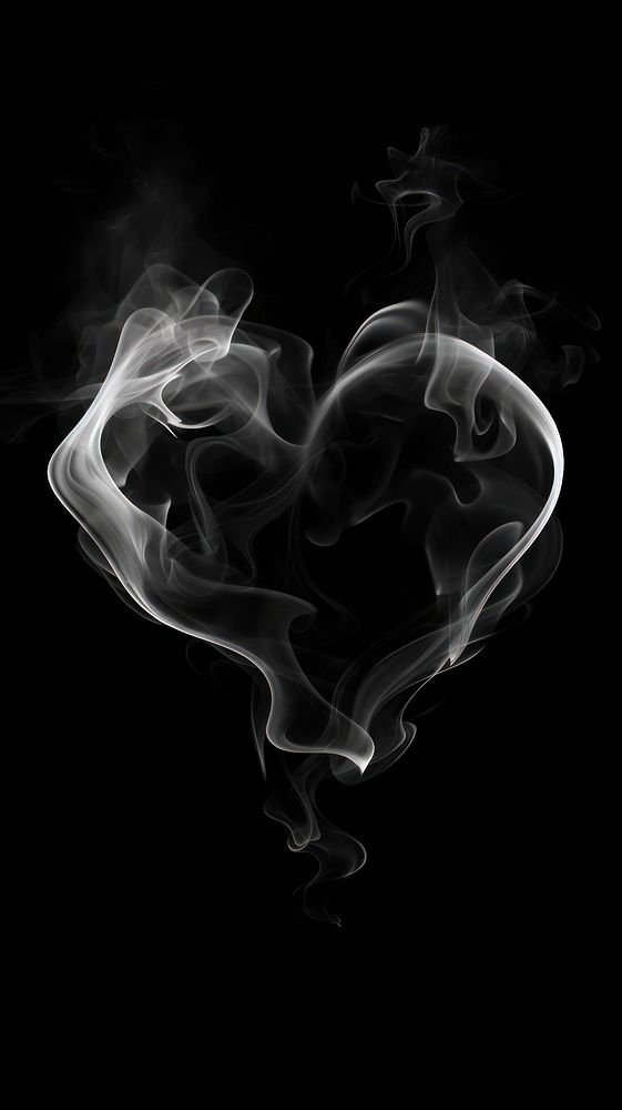 Abstract smoke shape black heart shape.
