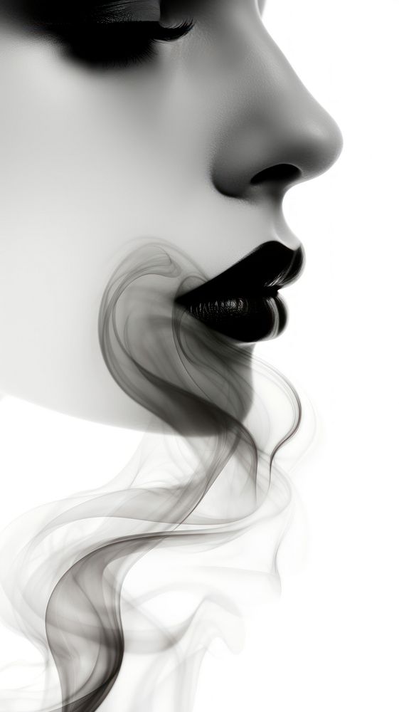 Abstract smoke adult black white.