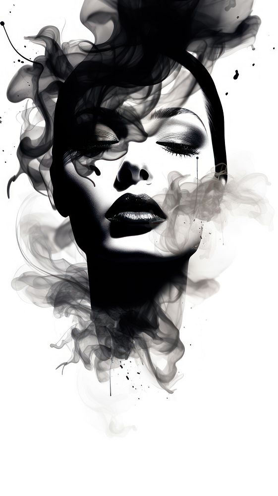 Smoke abstarct face portrait abstract black.