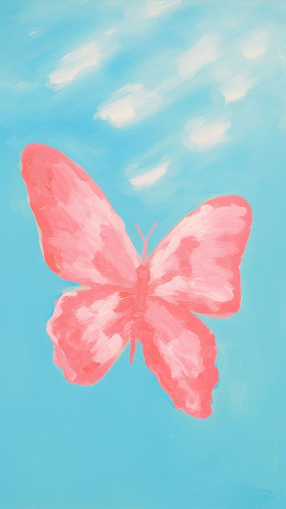 Butterfly pink and red painting petal art.