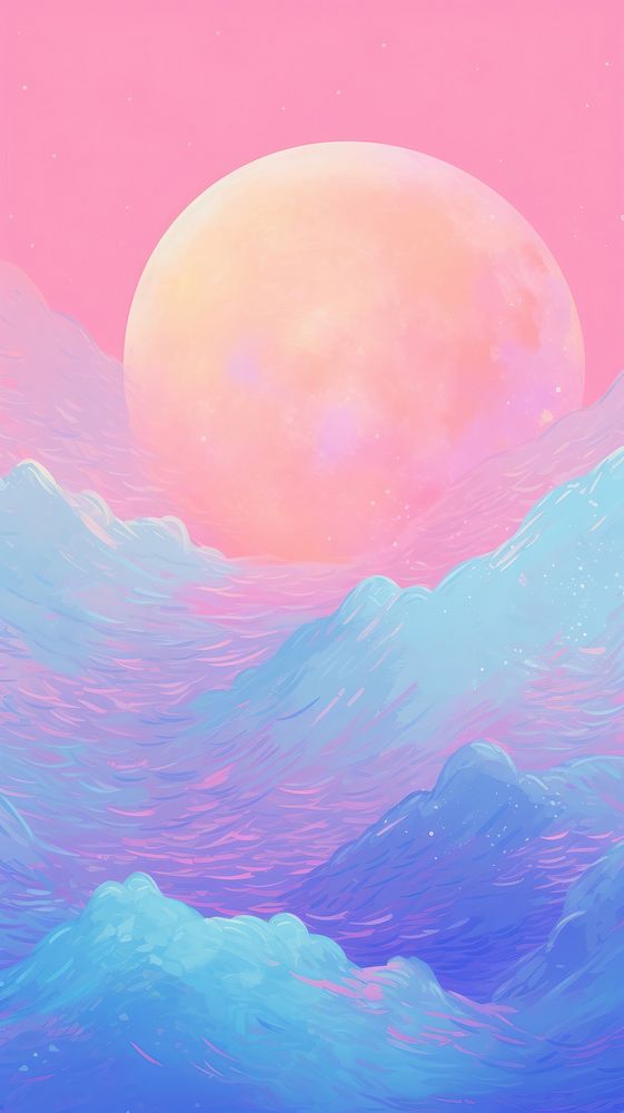 Moon backgrounds outdoors painting.
