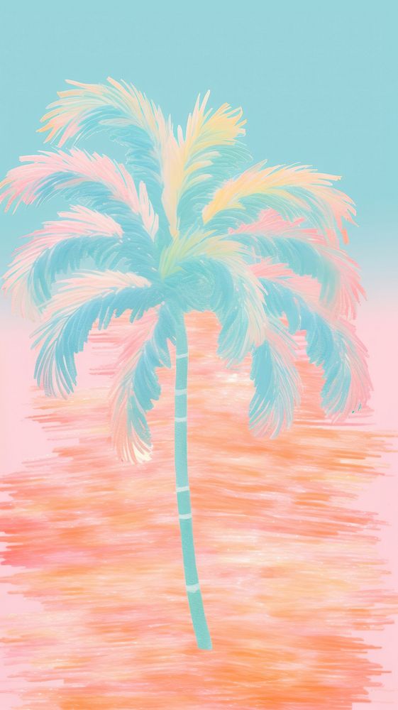 Palm tree painting backgrounds outdoors.