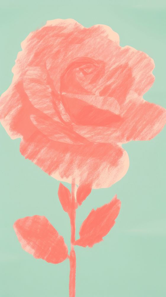 Red rose painting art flower.