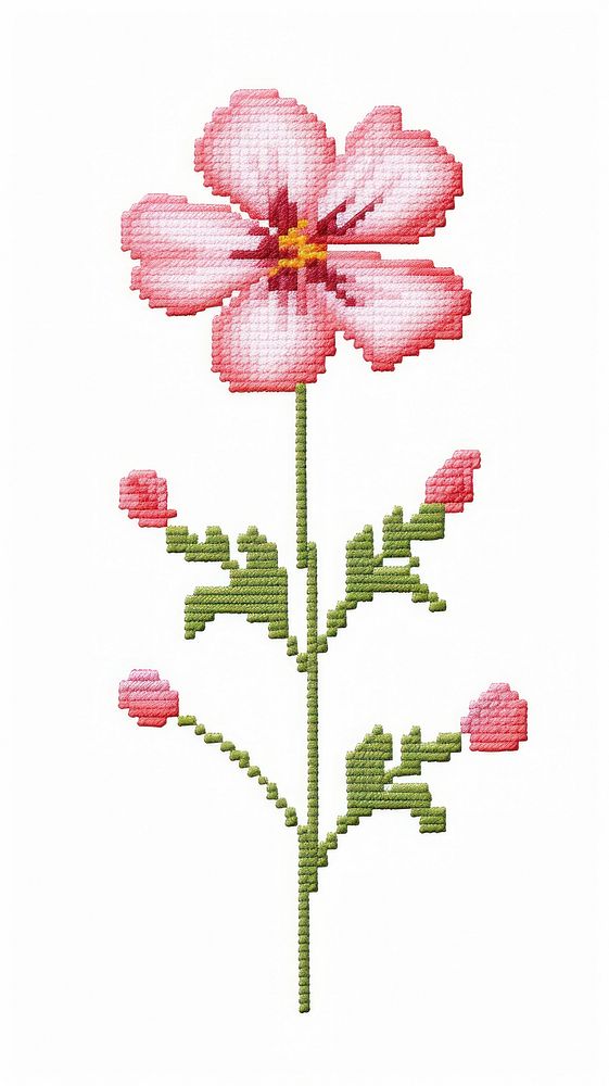 Cross stitch flower embroidery blossom pattern.
