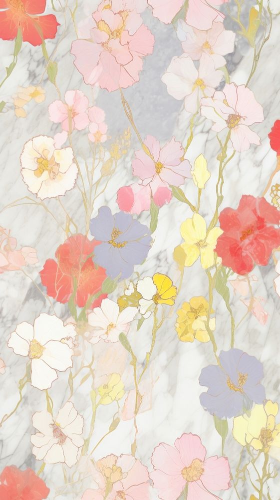 Flower pattern marble wallpaper backgrounds abstract petal.