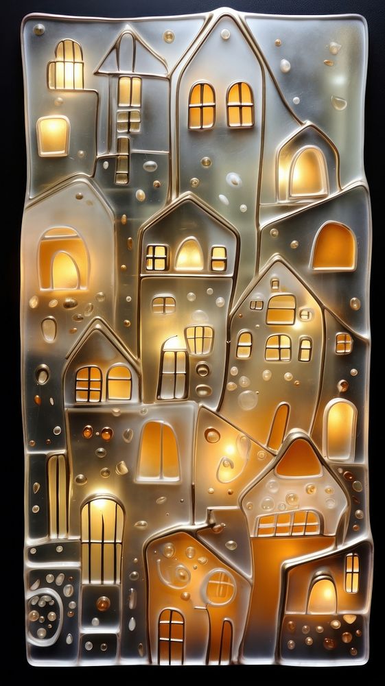 Townhouse glass fusing art lighting pattern architecture.