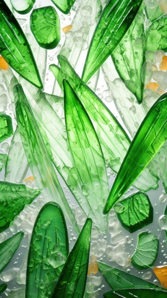 Pattern glass fusing art backgrounds plant green.