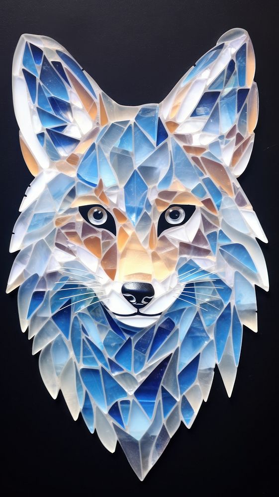 Fox glass fusing art animal mammal representation.