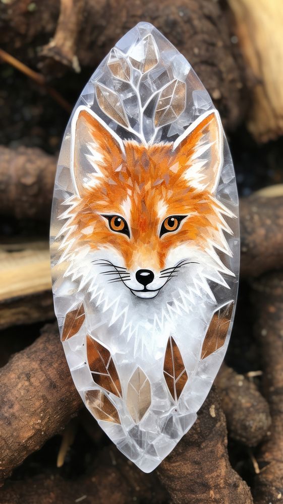 Fox glass fusing art wildlife jewelry animal.