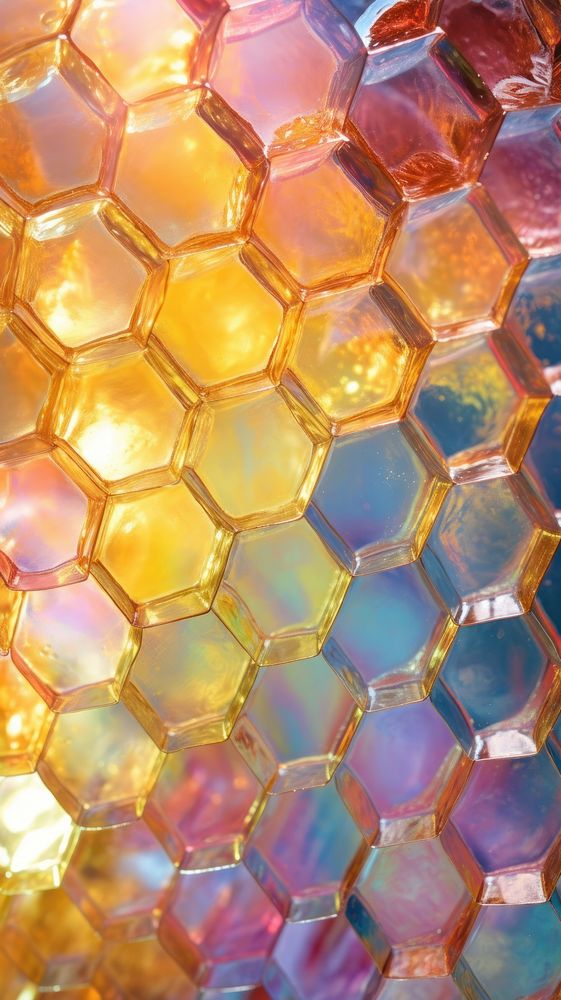 Honeycomb glass fusing art backgrounds textured pattern.