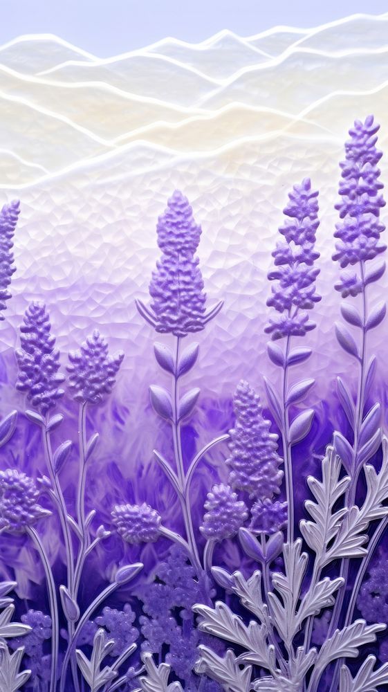 Field glass fusing art lavender backgrounds pattern.