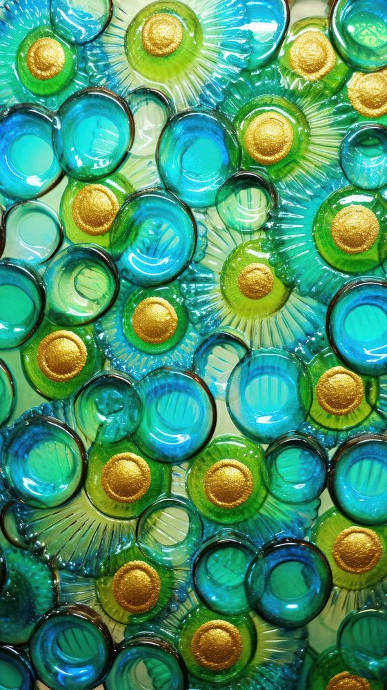 Peacock glass fusing art pattern backgrounds turquoise.