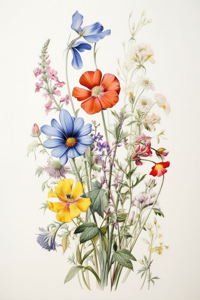 Flower wildflower painting pattern.