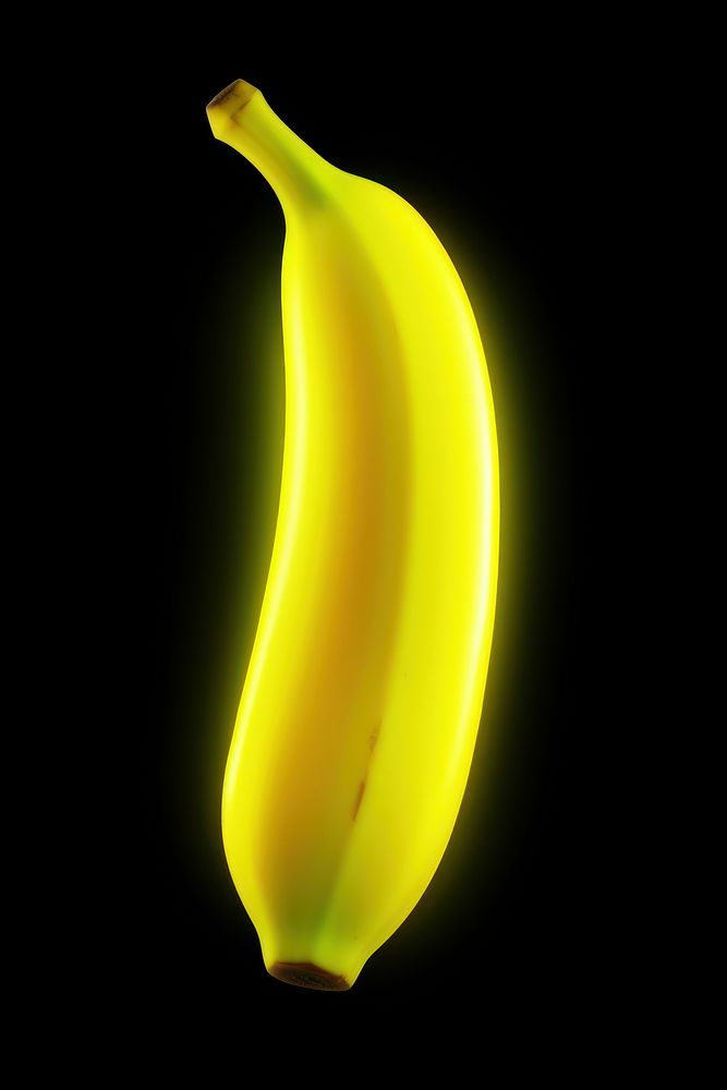 3d render of glowing banana fruit plant food.