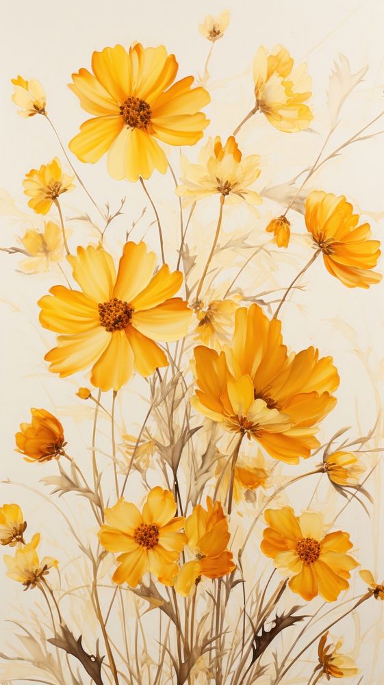 Coreopsis flower backgrounds painting.