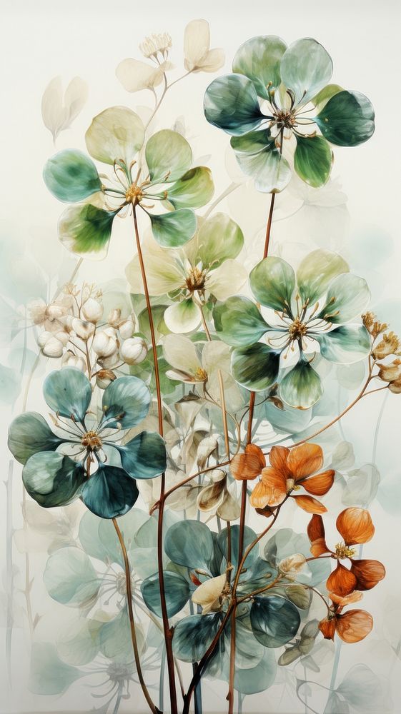 Clover flower painting pattern.