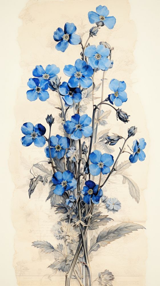 Forget me not flower painting plant.