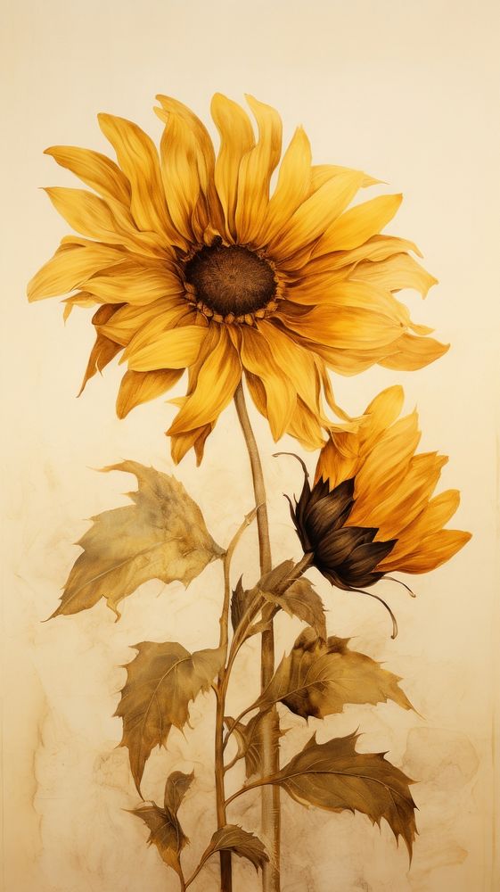Sunflower sunflower painting plant.