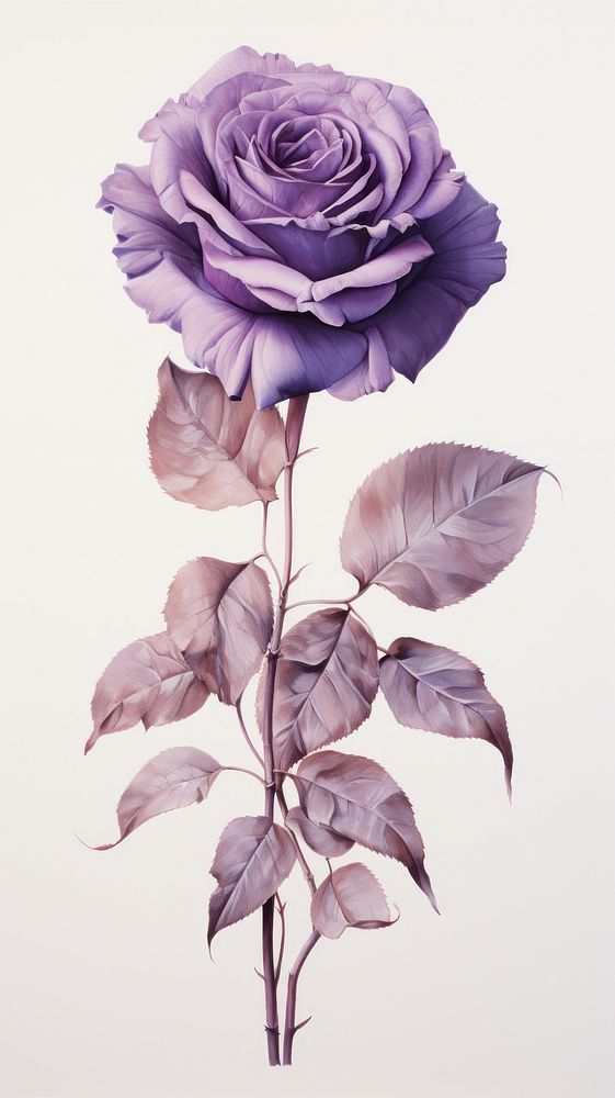 Purple rose flower plant art.