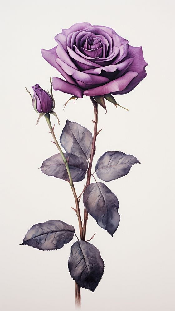 Purple rose flower plant inflorescence.