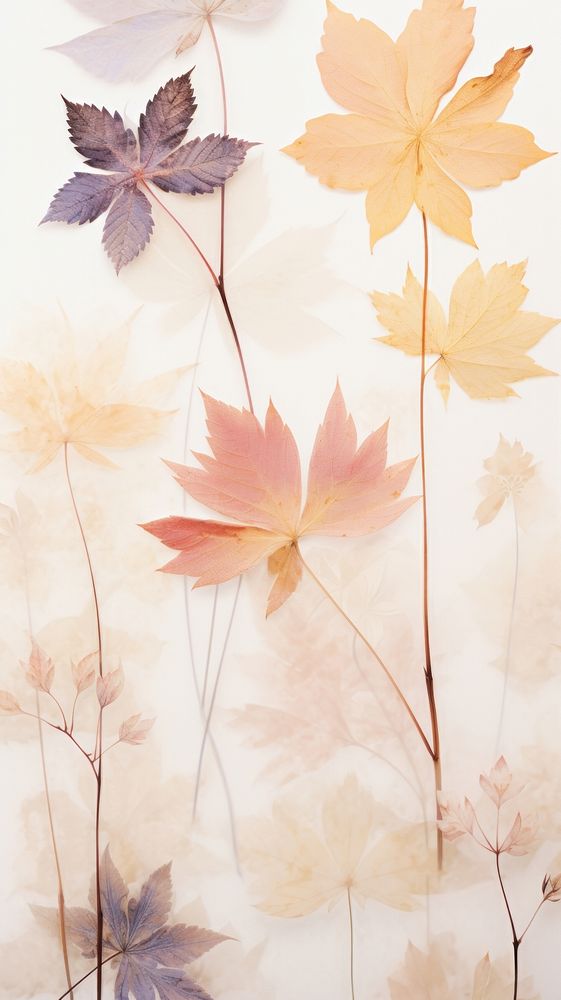 Real pressed maple leaves backgrounds flower plant.