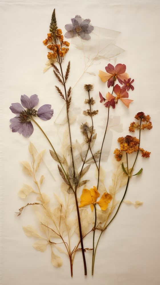 Real pressed bouquet flowers painting plant petal.