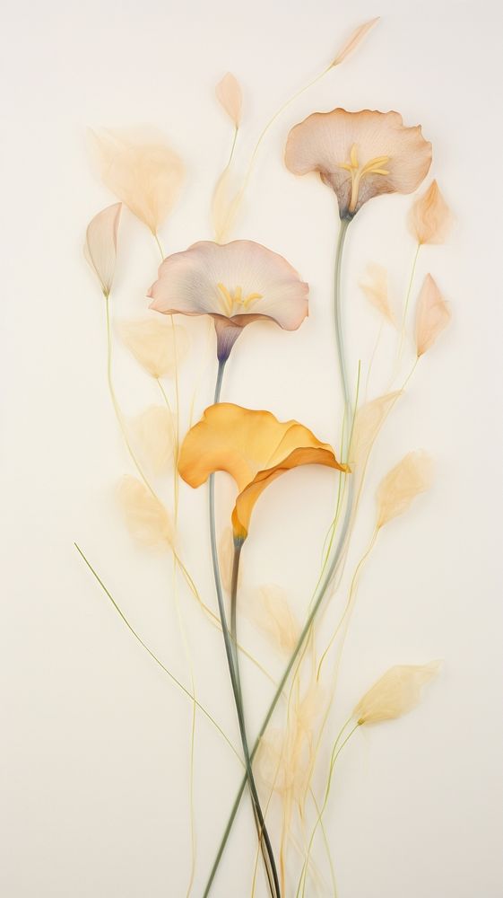Real pressed calla lily flower painting plant.