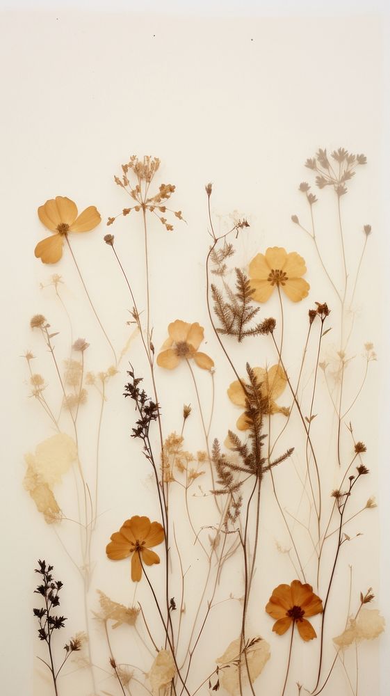 Real pressed dry flowers wall pattern plant.