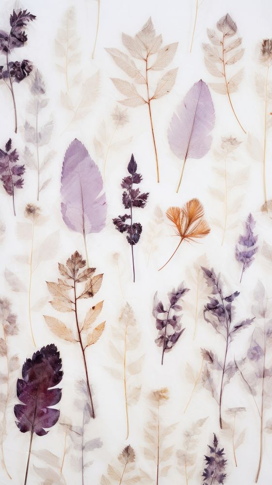 Real pressed foliage backgrounds pattern flower.