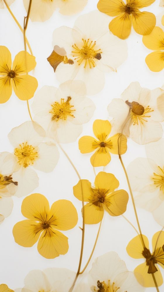 Real pressed primrose flowers backgrounds wallpaper pattern.
