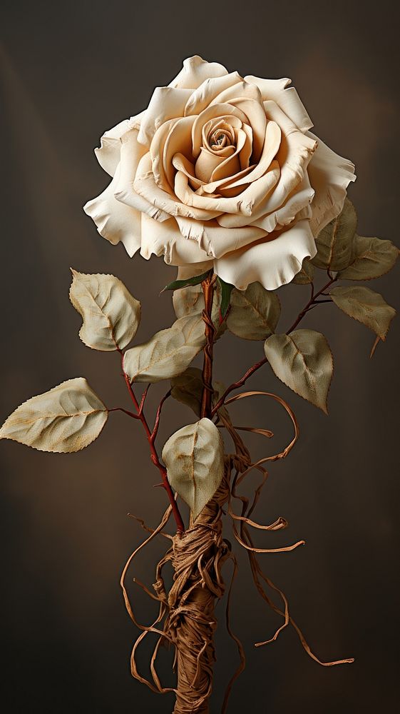 White rose flower plant inflorescence.