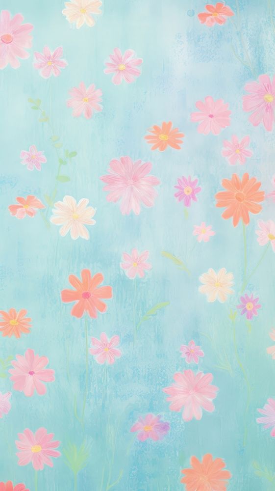 Flower wallpaper backgrounds painting pattern.