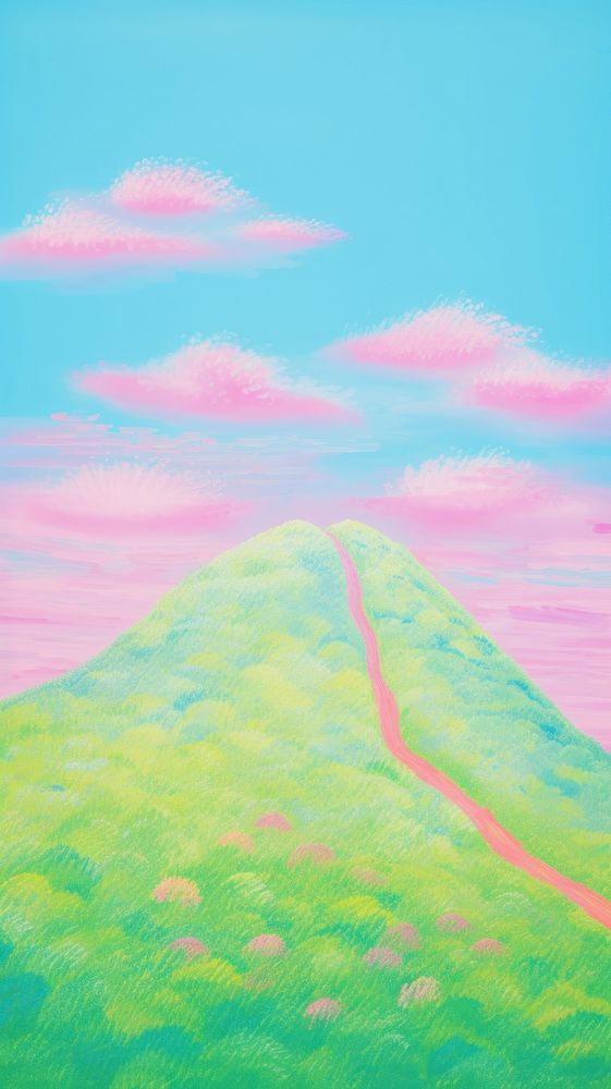 Hill of grass painting backgrounds outdoors.