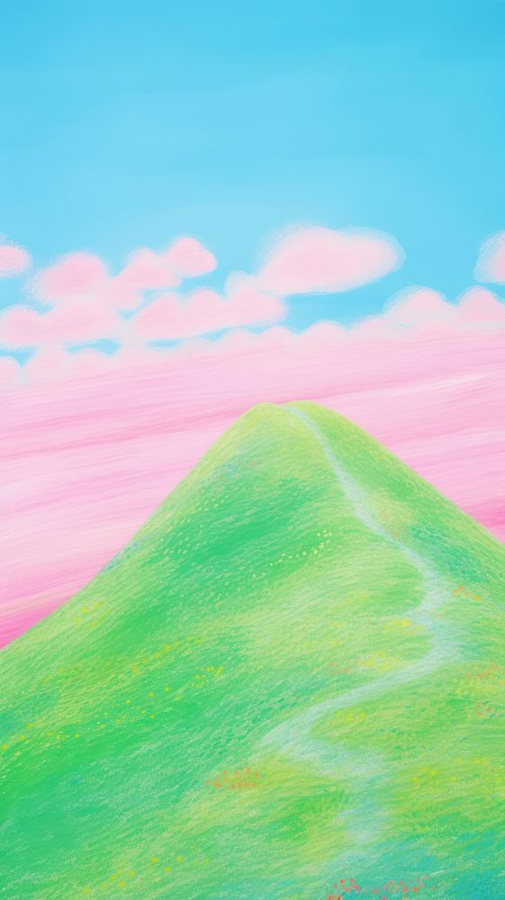 Hill of grass painting backgrounds outdoors.